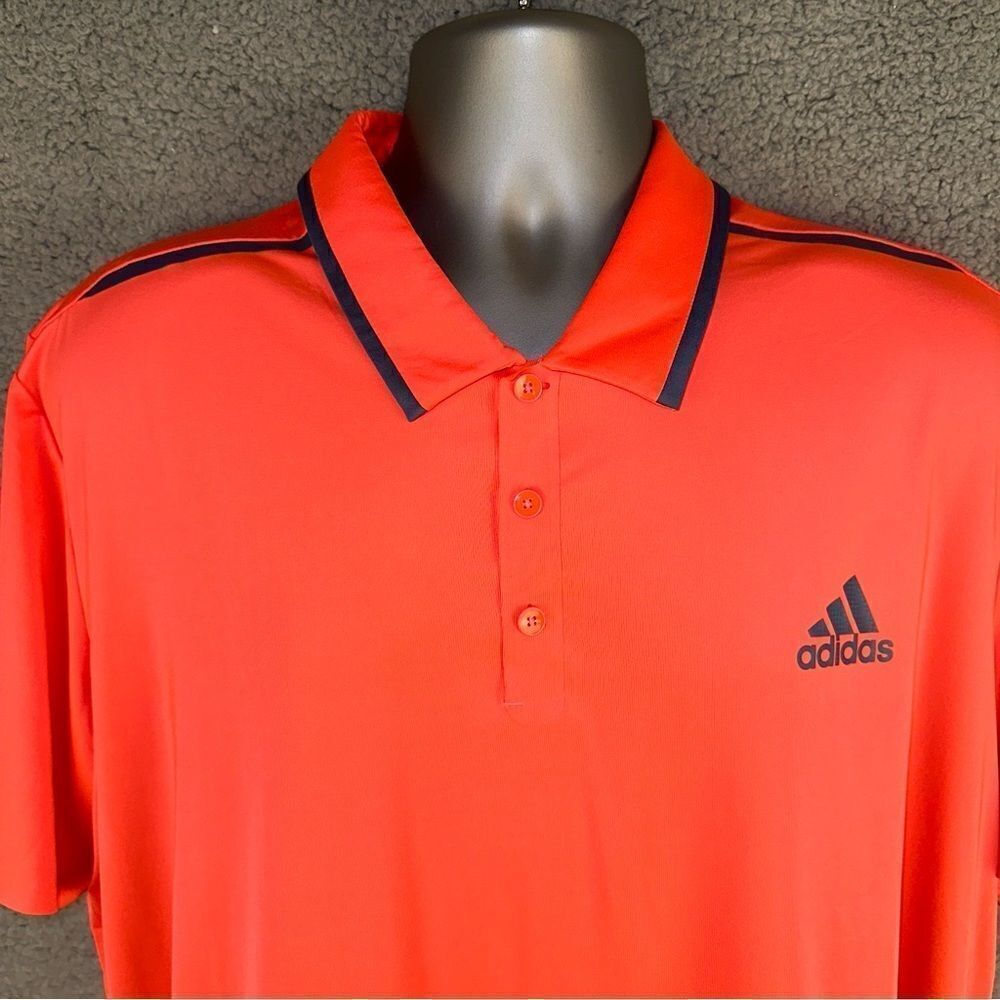 Adidas Shirt Mens XL Red Flash Barricade Ventilated Climacool Wicking Golf Polo - Picture 12 of 16